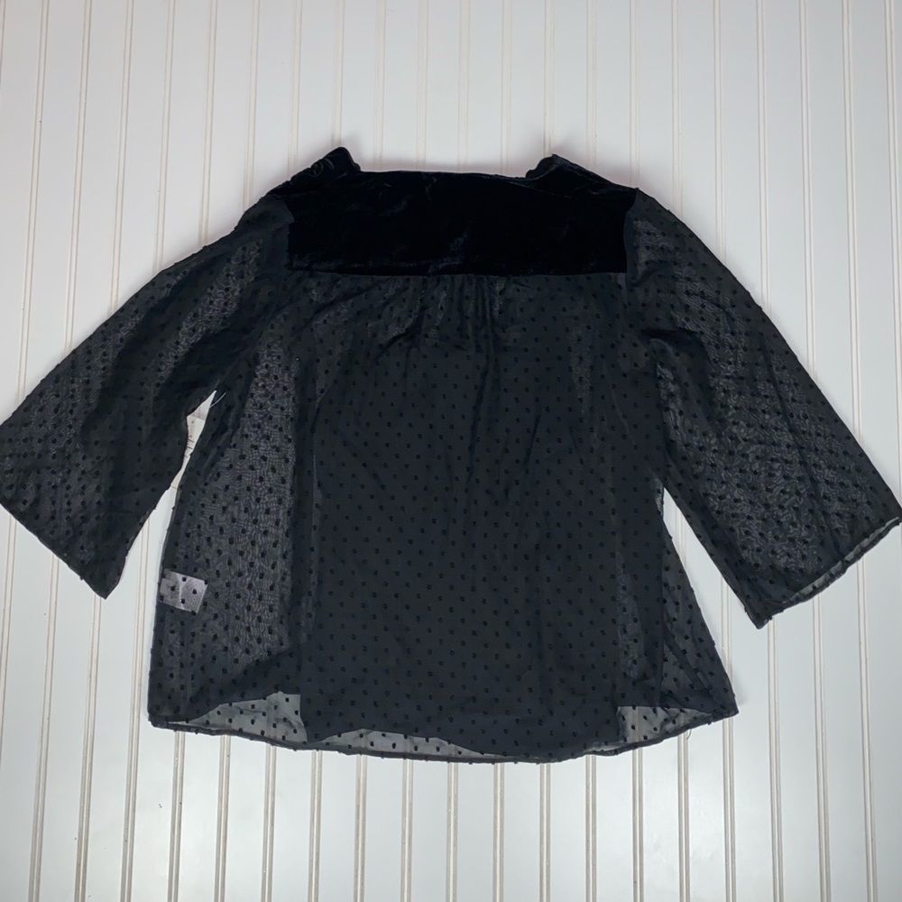 Style & Co Women's Plus Size Swiss-Dot Velvet-Yoke Top 1X NWT - Picture 8 of 11